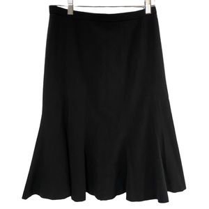 Focus 2000 A-Line Career Wear Black Pleated Ruffled Hemline Skirt Women’s Size 6